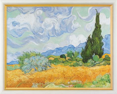 Buy Picture Wheat Field With Cypresses 1889 Framed By Vincent Van