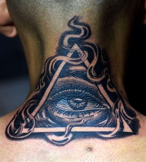 All Seeing Eye Pyramid Tattoo Neck