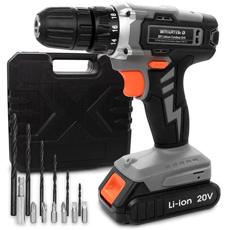 Buy Terratek 13Pc Cordless Drill Driver 20V Max Li Ion Battery 1 Hour