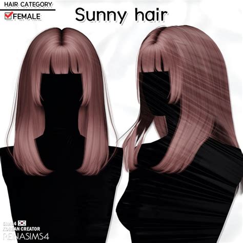 Reina TS4 Sunny Hair Reina Sims4 On Patreon Sims Hair Sims 4 Sims