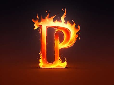 Premium Ai Image Fire Letter P Fiery Font Bright Flamy Font Symbol