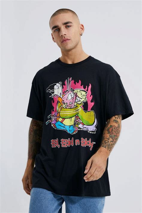 Oversized Ed Edd And Eddy License T Shirt Boohoo Uk