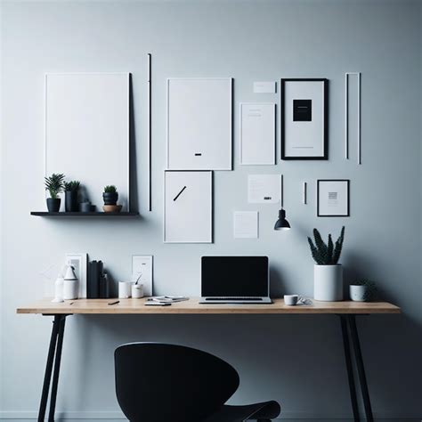 Premium AI Image | A sleek minimalist home office desk adorned with ...