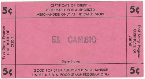 Cents Food Stamp Scrip El Cambio Tats Unis Numista