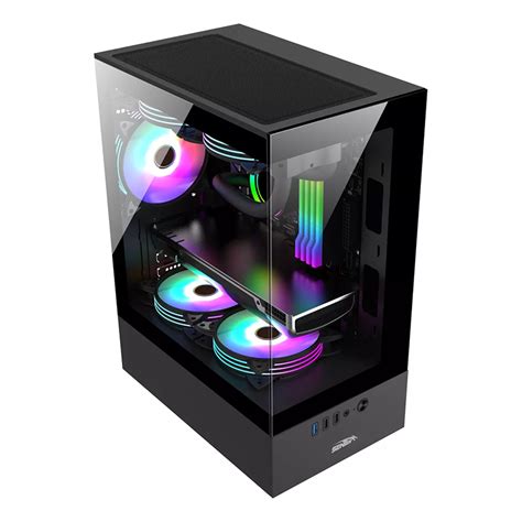 Gabinete GAMER Sentey H10 Negro Todo Vidrio USB 3 0 6100 SF