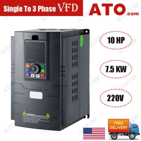 Ato Single Phase To 3phase Vfd 75kw 10hp 220v Variable Frequency Drive