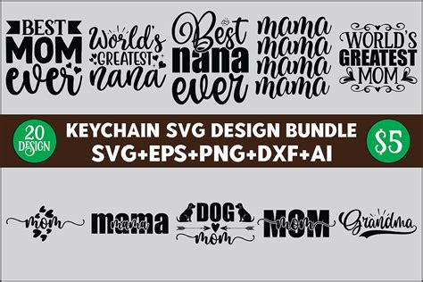 Keychain SVG Designs Bundle Graphic by Creativelab19 · Creative Fabrica