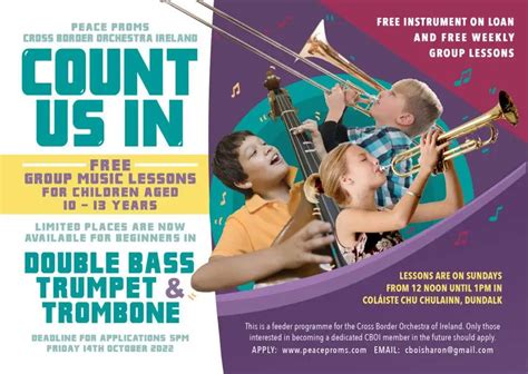 Count Us In Free Double Bass Trumpet Trombone Lessons Apply Now