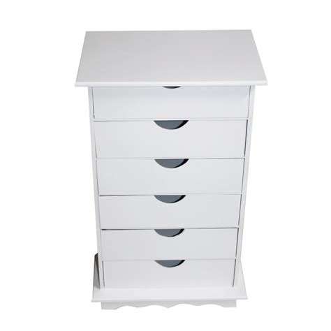 Gaveteiro Organizador Multiuso Mdf Decorado 6 Gavetas Branco Shopee