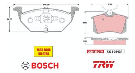 Juego Balatas Volkswagen Jetta Golf A4 2 0 Lts Bosch Trw MR BRAKEPAD