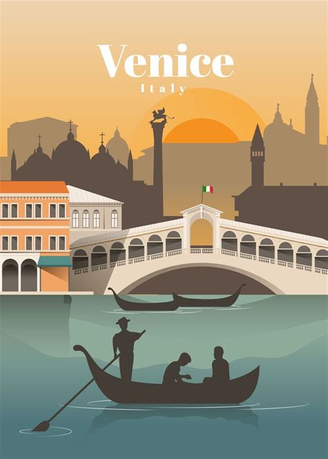 Travel To Venice Poster Picture Metal Print Paint By Studio 324