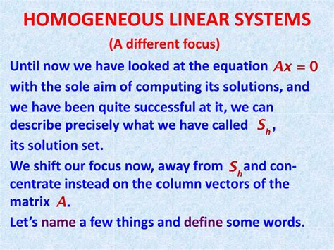 PPT - HOMOGENEOUS LINEAR SYSTEMS PowerPoint Presentation, free download ...