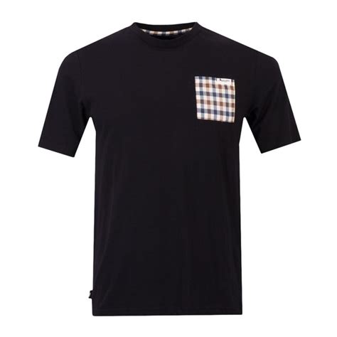 Aquascutum Active Check Pocket T Shirt Oxygen Clothing