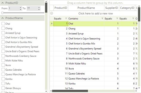 Getting Started Filter View Telerik UI For WinForms