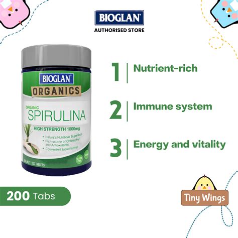 Authorized Store Bioglan Organics Spirulina Tablets Mg