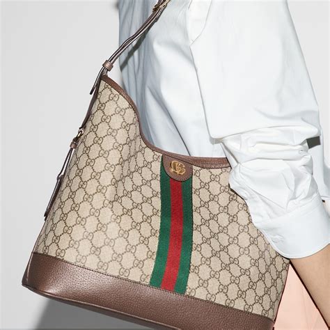 Ophidia Gg Medium Shoulder Bag In Beige And Ebony Gg Supreme Gucci® Za