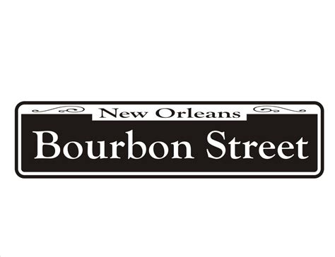 Bourbon Street New Orleans Street Signs 6 X 24