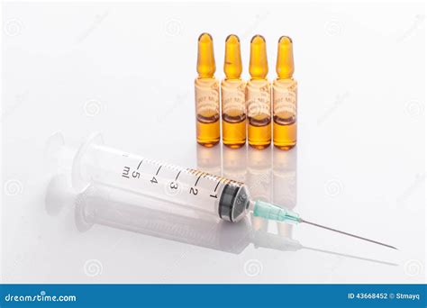 Medical Ampoule And Syringe. Vials Of Medications Stock Photo - Image ...