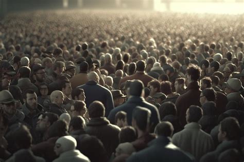 Premium AI Image A Crowd Of People Is Standing In A Crowd