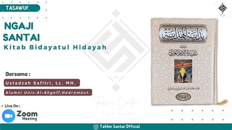 Ngaji Santai Kitab Bidayatul Hidayah Part Muqaddimah Taklimsantai