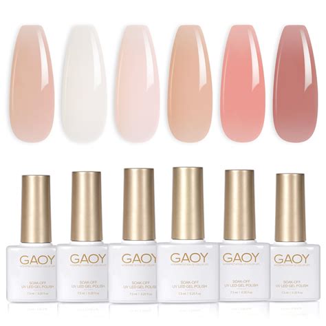 Amazon GAOY Milky Jelly Nude Gel Nail Polish Set 6 Transparent