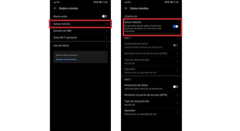 Cómo configurar datos móviles en un móvil Android y iOS