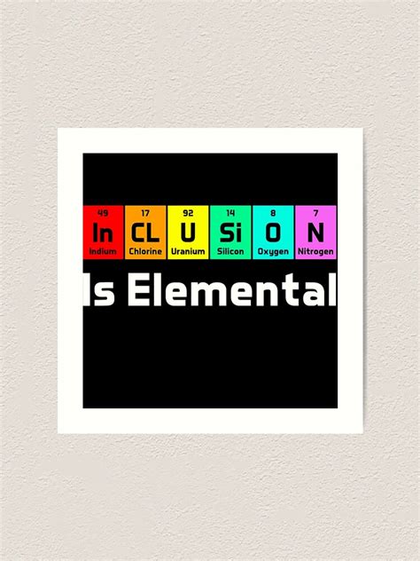 Inclusion Is Elemental Lgbt Flag Gay Pride Month Art Print For Sale