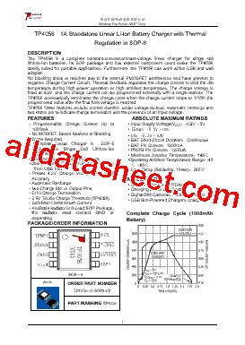 TP4056 Datasheet PDF List Of Unclassifed Manufacturers