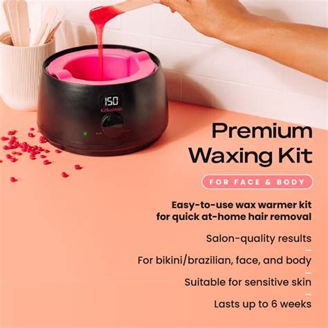 Koluawax Premium Waxing Kit For Women Hot Melt Wax Warmer For Hair Removal Eyebrow Bikini