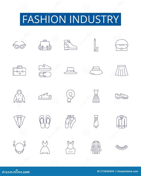 Fashion Industry Line Icons Signs Set Design Collection Of Fashion