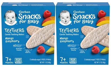 2 Pack Gerber Mango Raspberry Snack For Baby Teethers 107 Oz