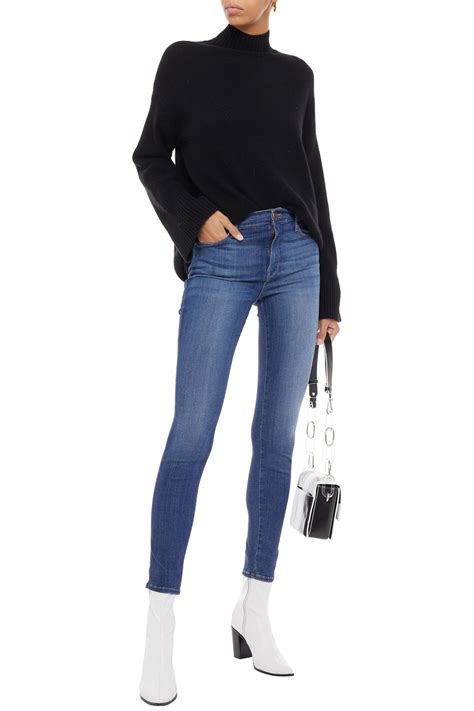 FRAME Le High Skinny Faded High Rise Skinny Jeans THE OUTNET