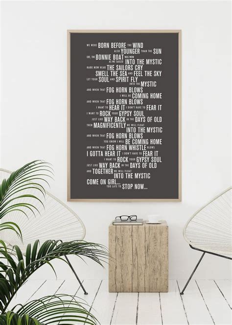 Van Morrison Into The Mystic Lyrics Typography Print Etsy Into The