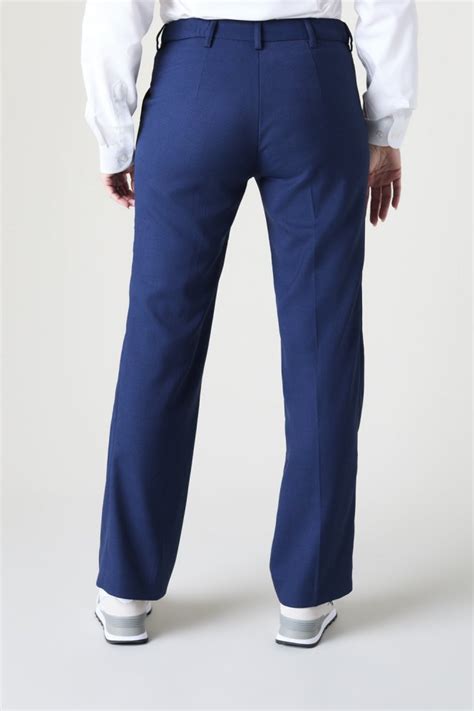 Contemporary Womens Straight Leg Trousers Regular Length Blue Sj