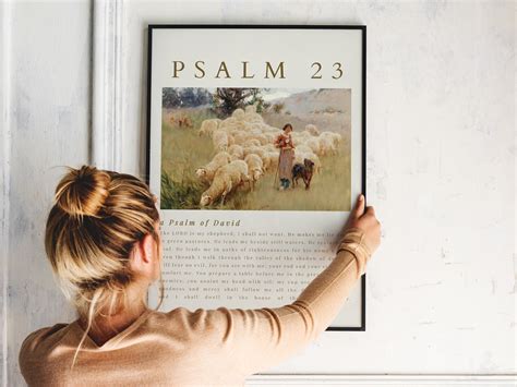 Psalm 23 Wall Art Psalm 23 Vintage Scripture Bible Verse Print The Lord