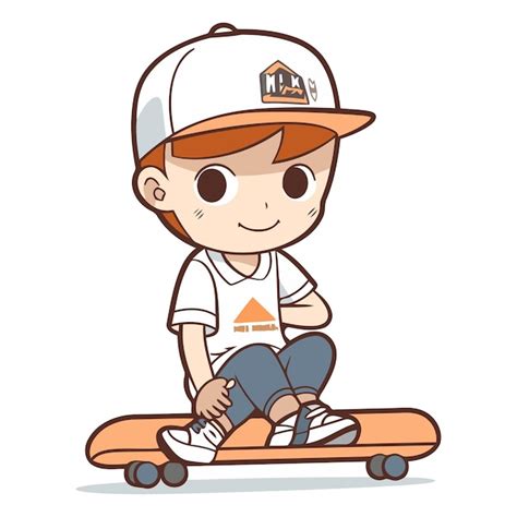 Premium Vector Boy Riding Skateboard Cute Cartoon Character