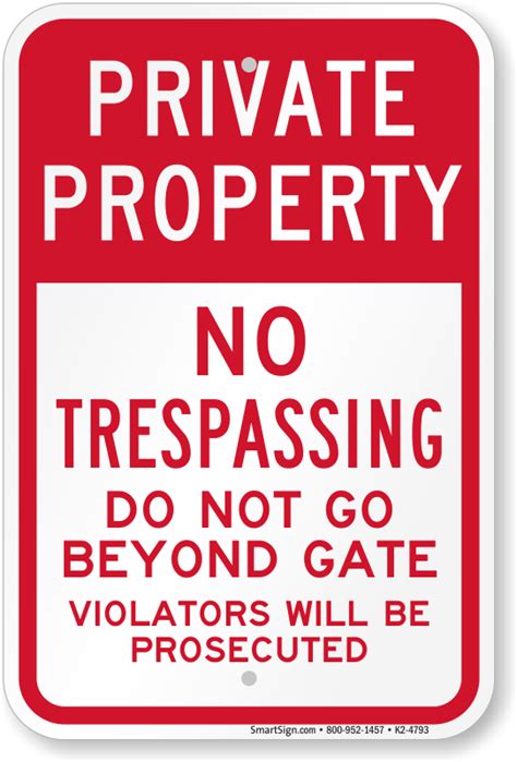 Private Property No Trespassing Sign