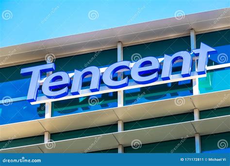 Tencent Logo On Silicon Valley Office A Chinese Multinational