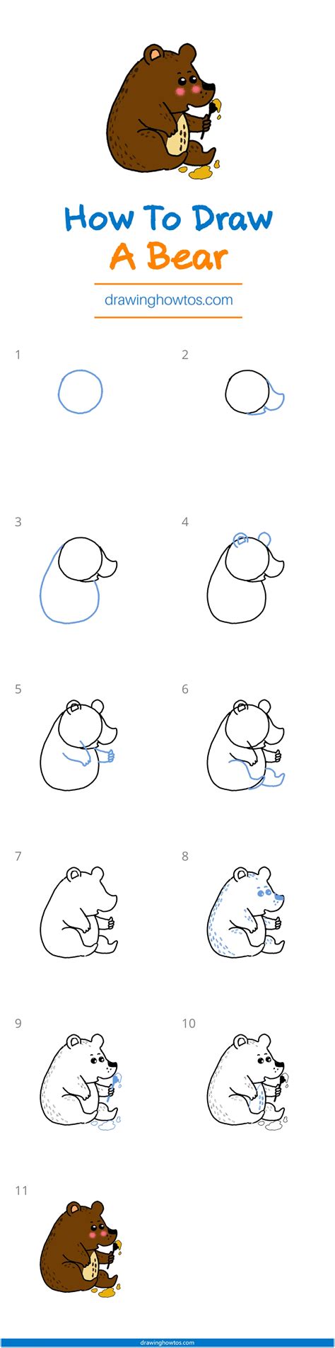 How to Draw a Bear - Step by Step Easy Drawing Guides - Drawing Howtos