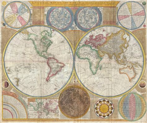 Mapas Históricos Del Mundo Mapamundi Siglo Xviii