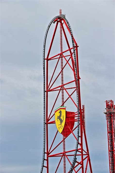 Ferrari Land Roller Coaster at Portaventura, Salou in HDR Editorial ...