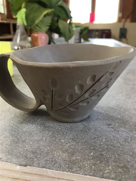 Karen Lucid Pottery Greenware Carved Cup