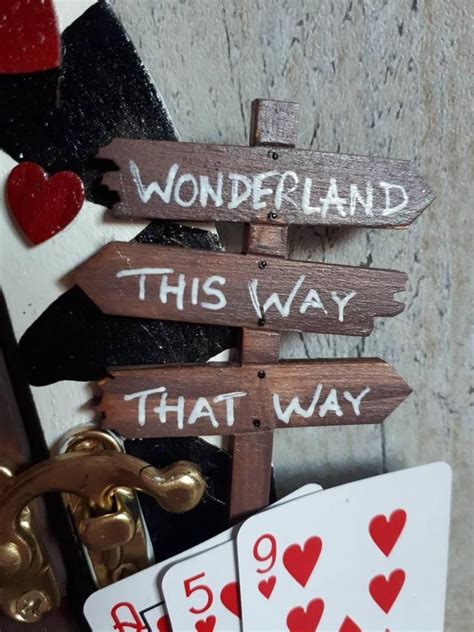 Alice In Wonderland Inspired Wooden Fairy Door Free Standing Etsy Uk