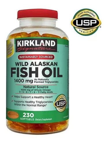 Aceite De Pescado Salvaje De Alaska Omega 3 1400 230 Kirkland Softgel