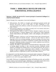 Bsbldr Develop And Use Emotional Intelligence Task Phuong Thi