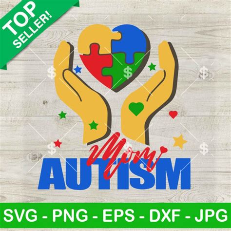 Autism Mom Heart Hand Svg Proud Autism Mom Svg Autism Mom Life Svg