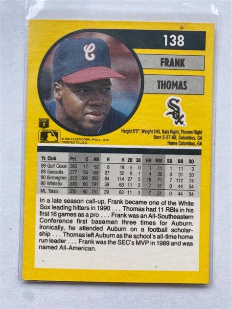 Fleer Frank Thomas Mint Chicago White Sox Hof Ebay