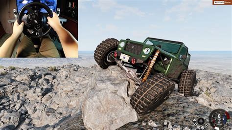 Realistic Rock Crawling BeamNG Drive Thrustmaster T300RS GT YouTube