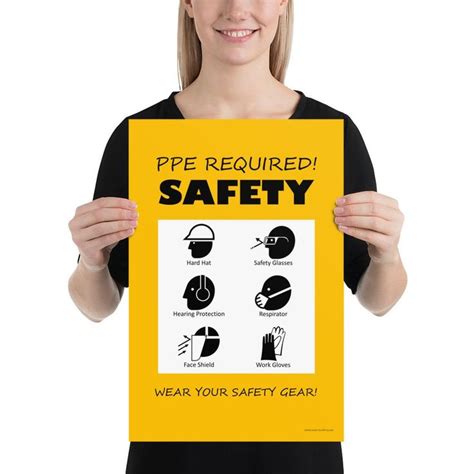 Construction Safety Poster Ppe Reminder With Infographics Safety