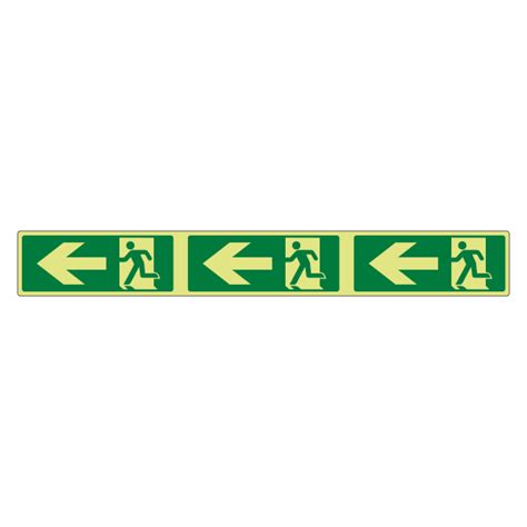 Photoluminescent Fire Exit Arrow Left Marking Strip Sign